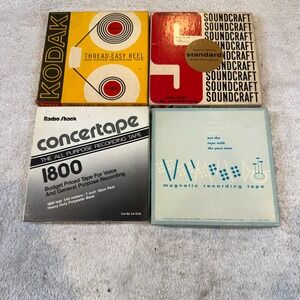 Vintage 7 Inch Reel to Reel Tape Lot Kodak Radio Shack Concertape Soundcraft